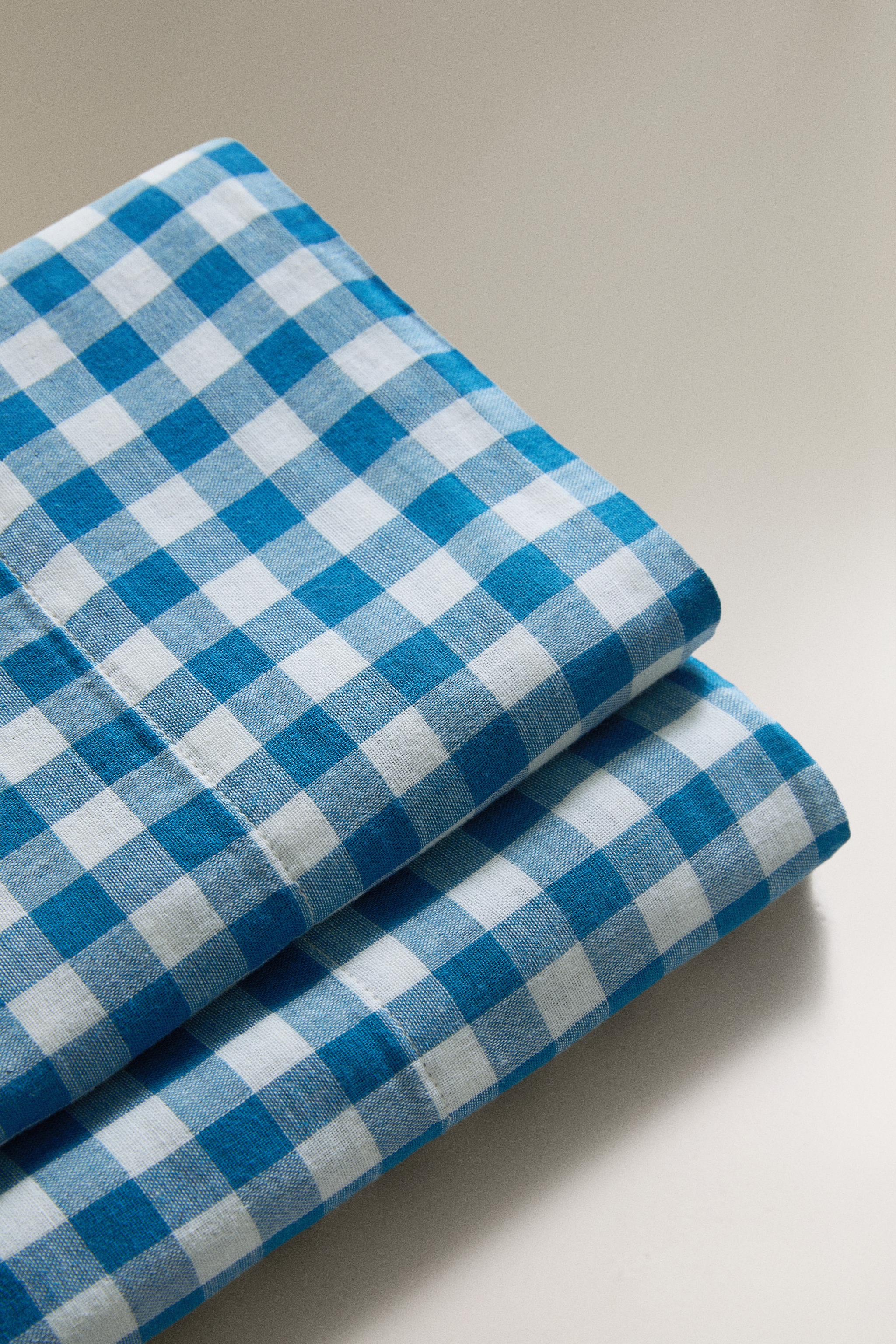 DRAP DE DESSUS ENFANT EN GAZE À CARREAUX